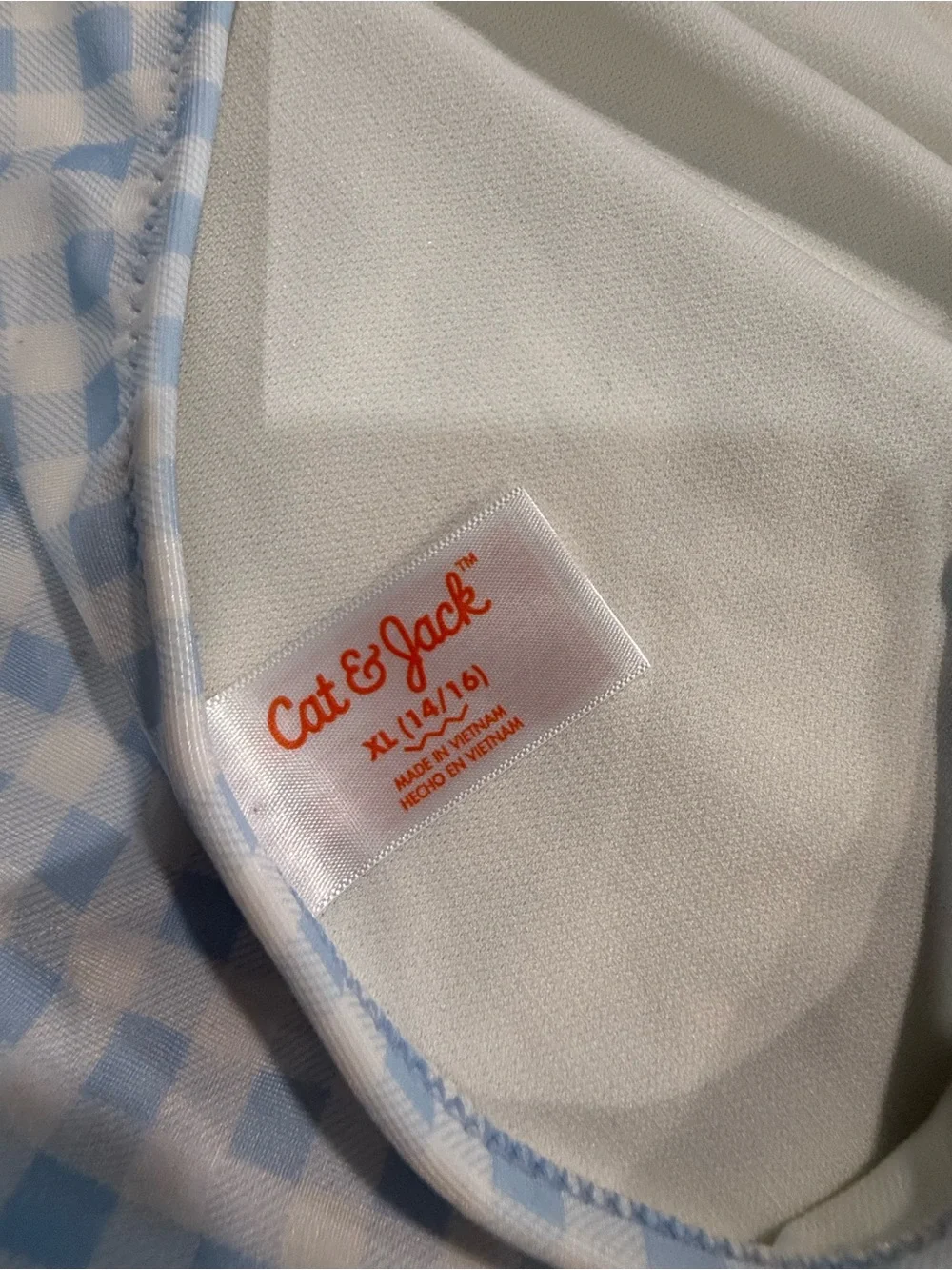 Cat & Jack Light Blue and White Gingham Bikini Set